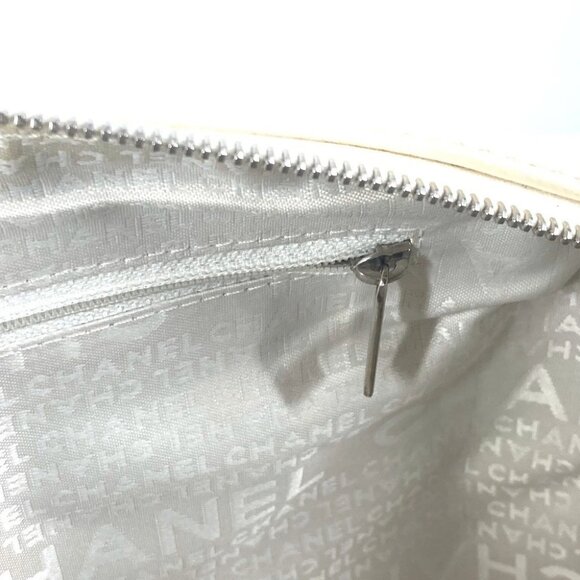 CHANEL CC CC Mark logo Tote Bag Shoulder Bag Hand Bag Leather/Canvas Beige/White - Picture 16 of 16